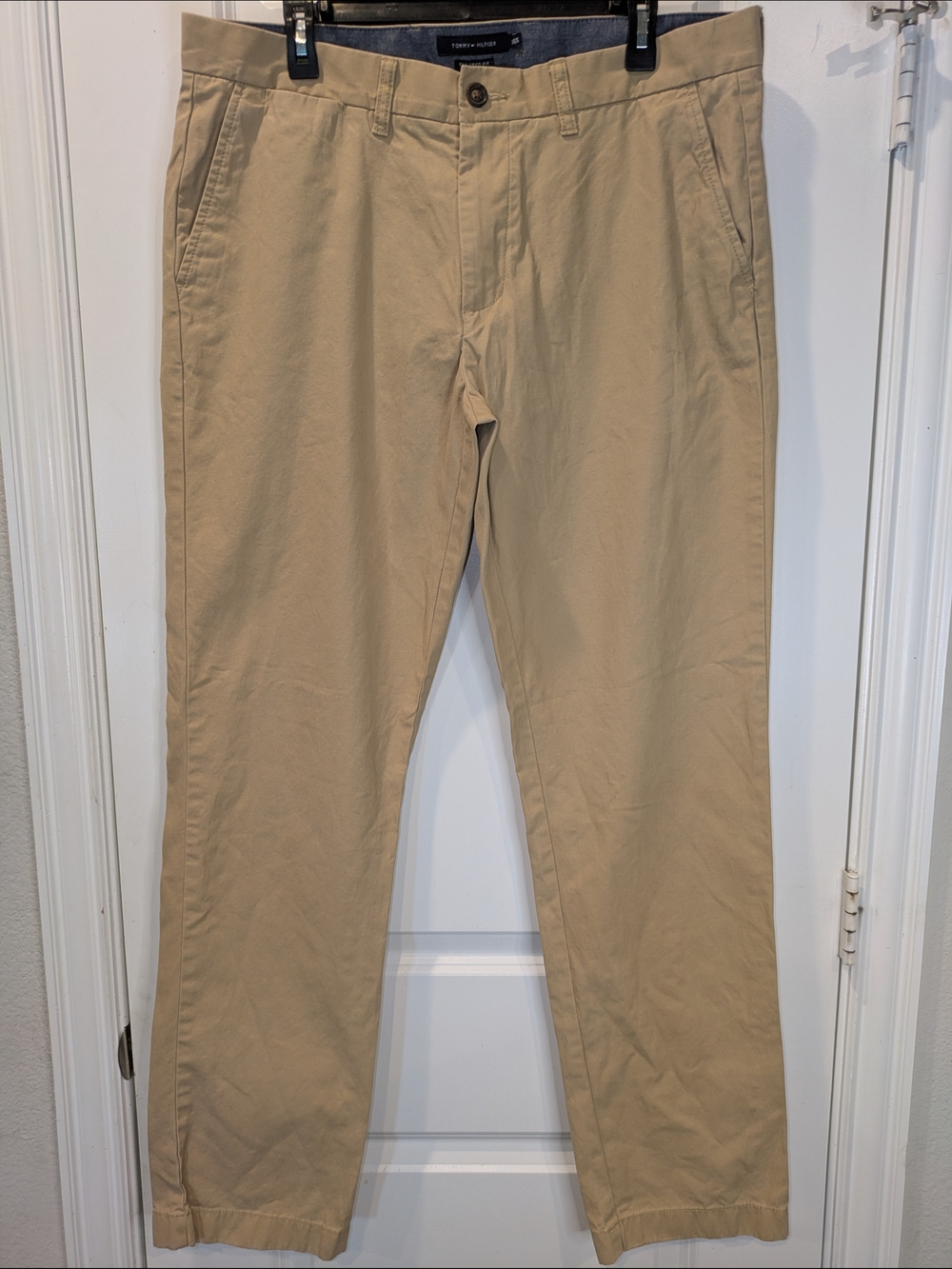 Tommy Hilfiger Men’s Tailored Fit Chino Pants Khaki Beige 36x34 Classic Preppy